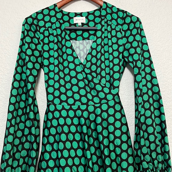 Milly Siena Polka Dot Wrap Dress - Picture 5 of 16